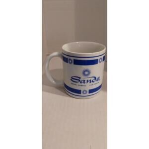 Sands Hotel Casino Las Vegas Blue and White Coffee Mug